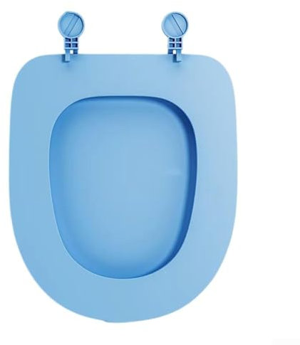 OU - Asiento de inodoro con cierre suave para inodoros estándar, material de urea robusto, diseño de liberación rápida para una fácil limpieza (tipo U azul)