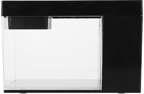 ibasenice Aquarium Small Fish Tank Acrylique Noir Mini Aquarium de Bureau Auto avec Filtration Latérale Décor pour Poissons Eau Douce
