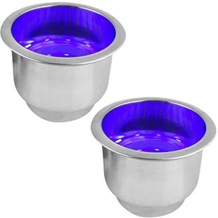 BIUDECO 2piezas Soporte para Botella de Bebida Portavasos de Agua de Acero Inoxidable Resistente Corrosión para Barco Mesa RV