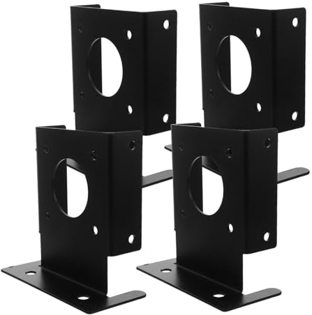 Yardenfun 4pcs X Stainless Steel Post Base Brackets Heavy Duty Deck Railing Holder Wood Anchor for Pavilion Pergola Deck Support with Quick Assembly and Fit