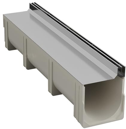 YXLYFDLY Sistema di drenaggio lineare per grondaie con piastra di copertura in acciaio inox, affidabile scarico per grondaie e pavimento, facile da pulire (100 x 20 x 20 cm/39,4 x 7,9 x 7,9 x 7,9 in)