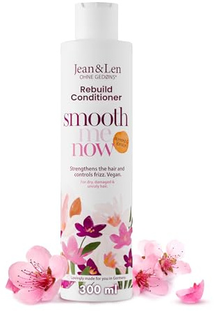 Jean & Len Conditioner Aufbau Mandel & Keratin, vegan, 300 ml | für trockenes & strapaziertes Haar, kräftigt das Haar, bändigt Frizz und verleiht Glanz, Haarconditioner ohne Silikone