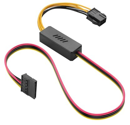 SinLoon Cable de alimentación de PSU ATX de 6 pines a SATA IDE para disco duro, cable de extensión hembra ATX de 6 pines a hembra SATA con regulador de voltaje reductor (1 a 1)