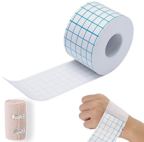 MIAOHAUSDE Fixomull Stretch 5 cm x 10 m Fixierpflaster Rolle aus Vliesstoff | Hautfreundliches, Wasserabweisend, Atmungsaktiv mit Eine Elastische Binde Bandage 5cm x 4,5m Zum Befestigen von Pflasterarten