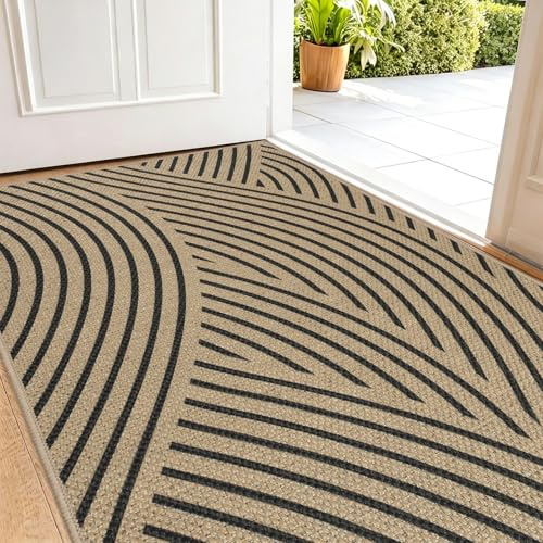 Famibay Fussmatte Innen 80x120cm rutschfest Fußmatte Schmutzfangmatte Dünn Waschbar Absorbierend Türmatte Eingangsteppich Haustür Innen Flur
