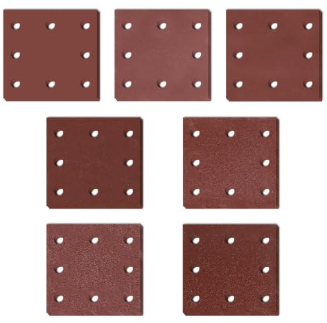 56pcs 110x115mm Sander Pads & Sanding Sheets, 40/60/80/120/240/320/400 Grit | for Electric Sander, Hook & Loop Mouse/Palm/Detail Sander Pads, Wet Dry Sandpaper Multi Tool Sanding Pad for Walls