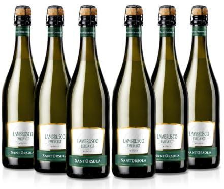 Sant'Orsola Lambrusco Emilia IGT Vino Blanco Seco Italiano - 6 Botellas X 750ml