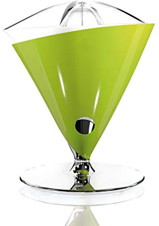 BUGATTI, Vita, Exprimidor eléctrico con jarra en vidrio templado soplado incluida, Capacidad 0,6 litros, Filtro en acero inoxidable, 80 W, Color Manzana Verde