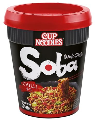 NISSIN Cup Noodles Soba Wok Style Chilli Flavoured Instant Noodles, 92 g Pot (Pack of 1)