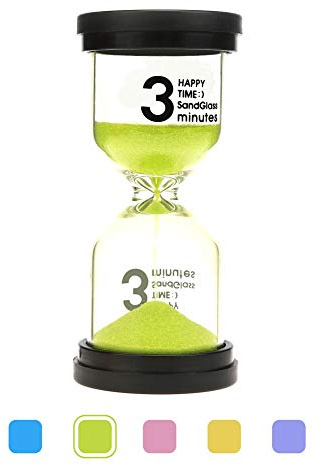 Veoley 3 Minutes Sand Timer Hourglass Sandglass Sand Clock for Games Classes Toothbrushing Workout - Green