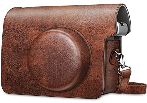 FINTIE Protective Case for Fujifilm Instax Wide 300 Instant Film Camera - Premium PU Leather Protective Bag Cover w/Removable Strap, Vintage Brown