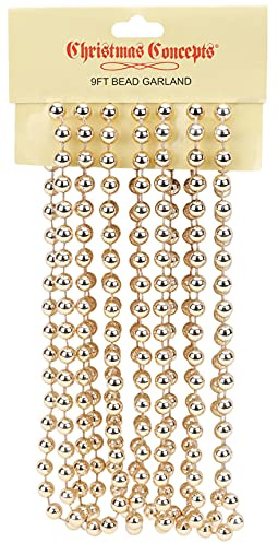 Christmas Concepts 9ft Weihnachtsperle Kette - Weihnachtsperle Girlanden - Weihnachtsschmuck (Champagner)
