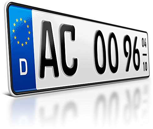 schildEVO 1 Kfz Saison Kennzeichen | OFFIZIELL amtliche Nummernschilder | DIN-Zertifiziert – EU Wunschkennzeichen mit individueller Prägung | Autokennzeichen | DHL Versand