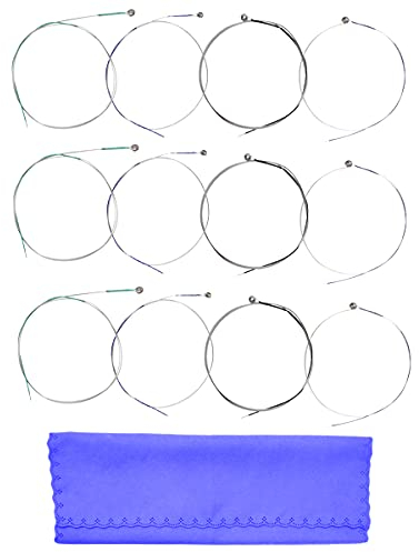 Violin saiten Edelstahlkern vernickelter Kugelkopf Nickel-Chrom-Umspinnung 3 komplette Sätze und Reinigungstuch