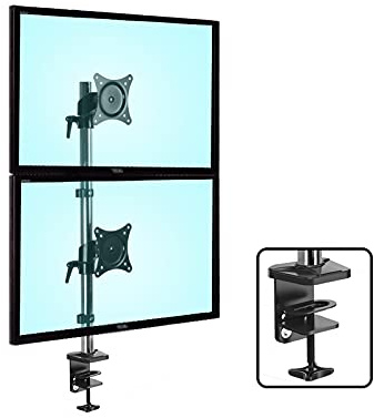 Monitor Support Dubbelskärmskärmskontrollmonteringsfäste installerat vertikalt upp och ner 17-27 Monitor Desk Mount, håller varje arm upp till 17,6 lbs tv -dörr (Style : A)
