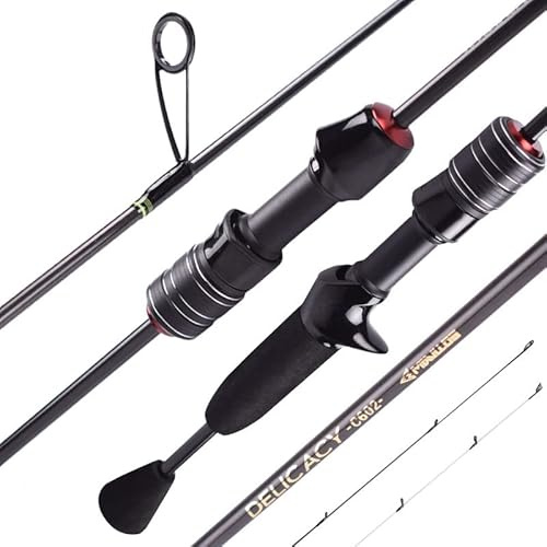 Mavllos Delicacy L.W 0,6–8 g UL Angelrute Casting Spinnrute Ultraleichte Kohlefaser Hohl + Solide 2 Spitzen Köder Gießruten (Gießen)