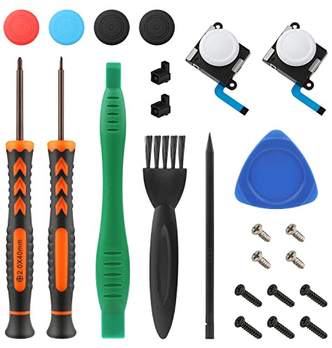 Joystick Ersatzteil für Switch Lite, 25 Stück Joy con Joystick Ersatz Inklusive 3D-Ersatz-Joystick Analog, Thumbsticks Triwing & Cross Schraubendreher Bürste zum Reparieren
