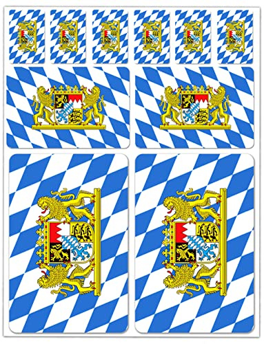 SkinoEu 10 x Vinyl Aufkleber Autoaufkleber Stickers Bayern Flagge Bavaria Fahne Länderflagge Auto Motorrad Fahrrad Scooter Fenster D 3