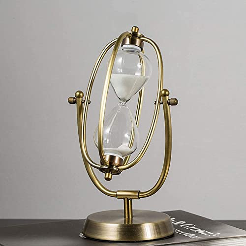 Sanduhr, Sanduhr, Sanduhr, Vintage-Metall, 15 Minuten, 30 Minuten, 60 Minuten, Glas, Dekoration, Sanduhr, Basteln, kreatives Geschenk for Zuhause, Studium, Büro ( Color : Golden , Size : 60 minutes fo