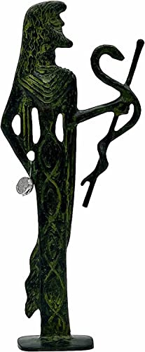 Asklepius griechischer Gott der Medizin und Heilung echte Bronze Metallkunst Statue