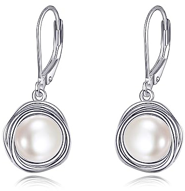 POPLYKE Süßwasser Perle Dangle Ohrringe für Damen Sterling Silber Leverback Ohrringe für Damen Perle Schmuck Geschenke für sie
