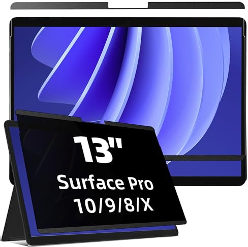 Magnétique Filtre de Confidentialité Compatible avec Surface Pro10/9/8/X | Amovible Protection Ecran Surface Pro 8/X/9/10, Film Anti Regard/Filtre Lumière Bleue Surface Pro 13 Pouces
