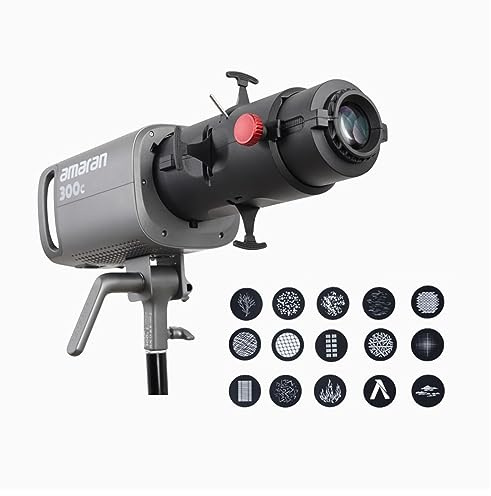Aputure Amaran 300C RGBWW Full Color LED Video Light with Amaran Spotlight SE 36 Degree Lens Kits