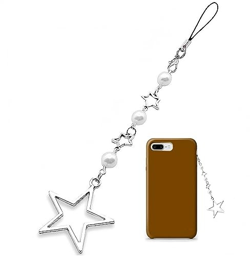 AMOYER Pendentif Perle Étoile Charme de téléphone Joli Bracelet en chaîne pour téléphone Portable. Sac à Dos Porte-clés Tablette Pendentif décoration Cadeau pour Les Femmes Filles