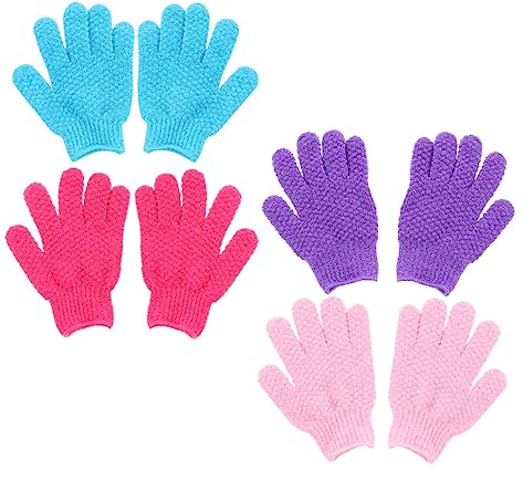 Amosfun 8stücke Peelinghandschuhe Für Bad Mit Badehandschuhen Zur Sanften Und Tiefen Der Haut Entfernung Abgestorbener Hautschichten Und Unreinheiten