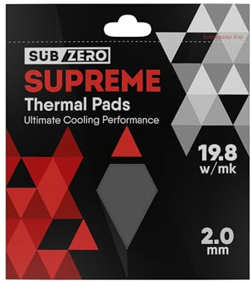 subZero SUPREME 19.8w/mk Thermal Pad, 100x100, Soft Thermal Compound, Ideal Gap Filler for GPU/Laptop Heatsink/GPU/CPU/LED Cooler (2.00mm)