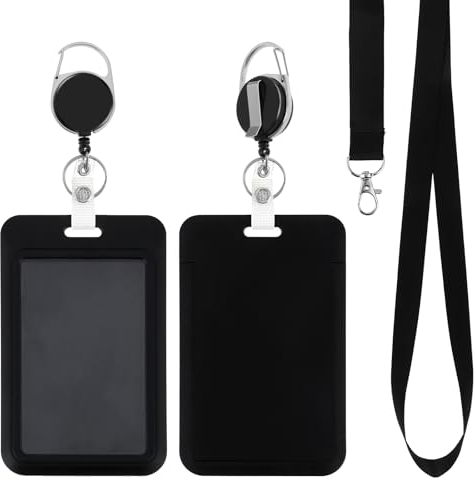 Amaxiu Ausweishalter mit Umhängeband, Ausziehbarer Ausweishülle Mit Lanyard Id Badge Holder mit Schlüsselband Schlüsselanhänger Kartenschutz für Frauen Lehrer Krankenschwestern Doktor Student