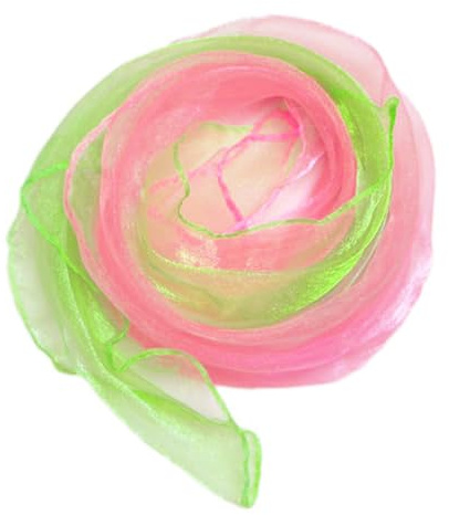 10 Stück Square Jongliertücher Seidentücher Chiffontücher 60cm,Zweifarbiger Performance Tanztücher,Gymnastiktücher Jonglier Tücher Schal für Jonglieren,Tanzen,Sensorisches,Tanztücher,Rosa Grün