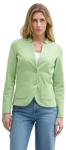 Tom Tailor dam basic Ottoman blazer med fickor, 37116 – äkta grön, L