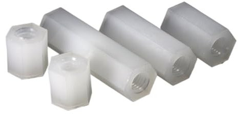Kunststoffschrauben, Nylonschrauben， 50 Stück M2 M2,5 M3 M4 M5 weißer Nylon-Doppelpass-Sechskant-Abstandshalter aus Kunststoff mit Innensechskantgewinde for Leiterplatten-Motherboard-Abstandshalter-Sä