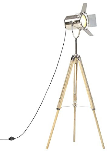 INLIFE Lampadaire à trépied Bois de manguier Massif 140 cm Maison,Jardin,Luminaires,Lampes Brun 3.83KG