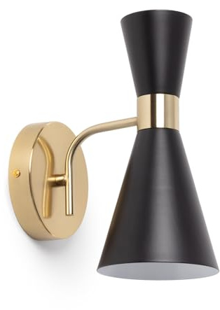LEDKIA Lampada da Parete Metallo White Jigger Nero