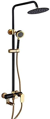 ZJIANHON s, Bathroom Rain Shower Black Matt Rainfall System Aluminum Full Shower Set Luxury Bath Tap