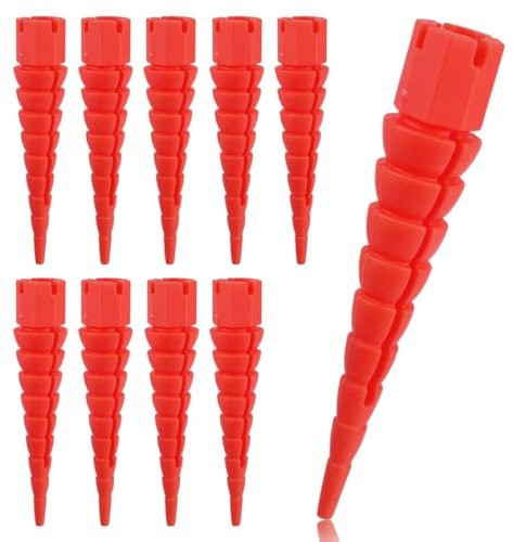 10pcs Wood Anchors for Screws, Plastic Wood Anchor Stripped Screw Hole Repair Fixing Stripped Screw Holes for #2 to #16 Wood Screws Holes from Stripped to Gripped (Red)