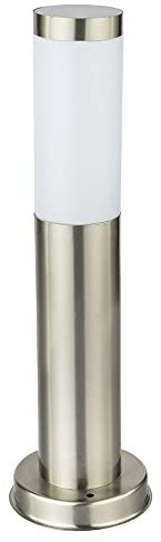 Außenleuchte Stehlampe Garten Sockelleuchte Edelstahl Terrasse Stehleuchte Aussen, IP44, Edelstahl silber, 1x LED 7W 630Lm 2200K, DxH 7,6x45 cm