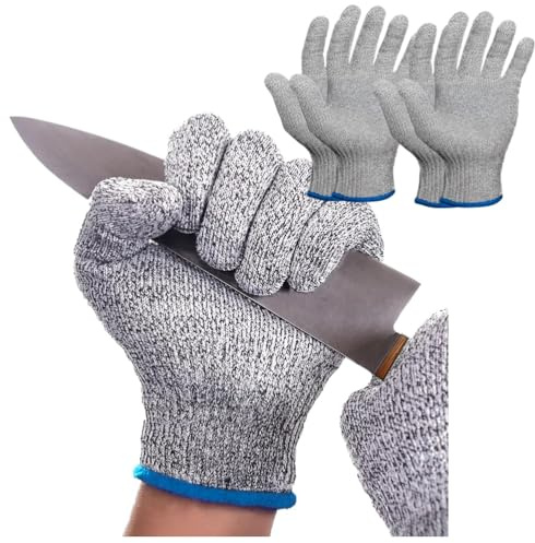 ZWERKZEUG PREMIUM Schnittschutzhandschuhe Küchenhandschuhe Kreuzfaser-PE-Stoff – Schnittfest – Komfortables & dehnbares Material – Hoher Schnittschutz E – ANSI CUT A9