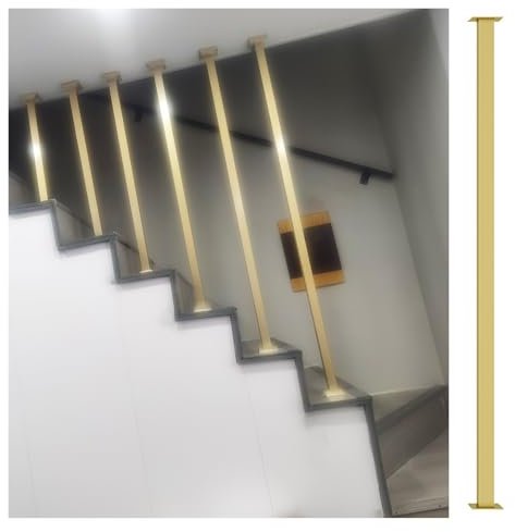 QHZYMX Brüstungsgeländer Vertikale Säulenbalustrade Mit Stufen Bis Zur Decke, rutschfeste Sicherheits-Treppengeländer Für Ältere Menschen/Kinder, Absturzsicherung(52in/132cm)