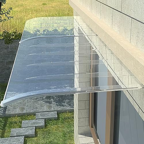 Outdoor Door Window Awning Canopy,UV Rain Protection for Front Door,Porch Patio Roof,Transparent 40x220cm (15.7x86.6in),Easy Lower-Edge Installation