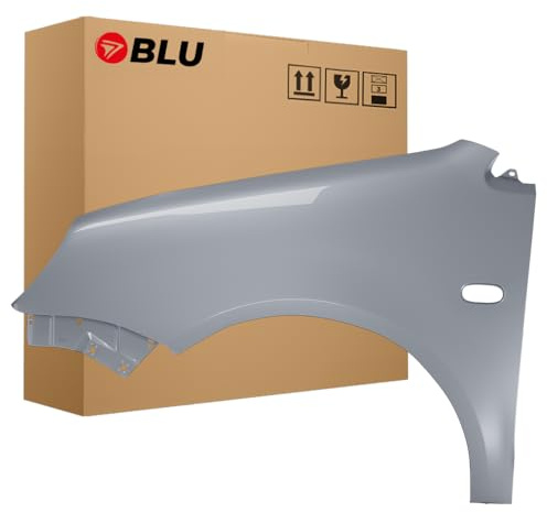 BLU Premium Kotflügel Passend für VW Volkswagen 9N IV 4 LA7W Links Silber | 2001-2005 | Vorderseite Vorne | Verzinkt & Lackiert | Einbaufertig