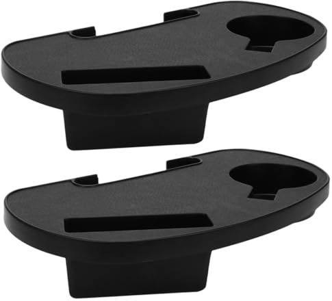 Portavasos para Sillón Reclinable Negro Plástico 2piezas Clip-on | Lounge Chair, Camping y Actividades al Aire Libre, Instalación Robusta, Accesorio Portátil