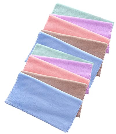 DECOMELODY Set 10 Panni Struccanti in Microfibra 25x25 Cm, Salviette Per Viso Riutilizzabili Morbide e Resistenti, Asciugamani Piccoli Per Donne Per Pulizia Del Trucco e Cura Della Pelle Quotidiana