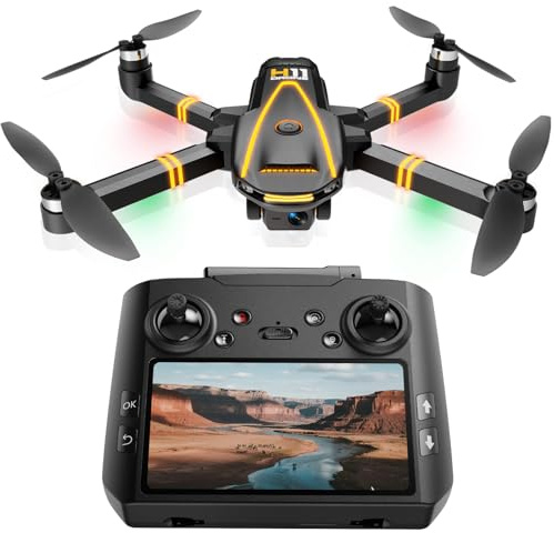 H11 GPS Drones avec Caméra Professionnel 4K pour Adultes (Radiocommande avec Écran) RC Drones FPV Pliable avec Moteur sans Balais, QuickShots, Longue durée de vol, Moins de 249g, C0