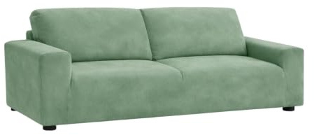 TRAMAS+ Funda de Sofá Elástica para 2 Plazas (145–178 cm), Ajuste, Antideslizante, Protección Completa para Sofás con Reposabrazo - Verde Seco