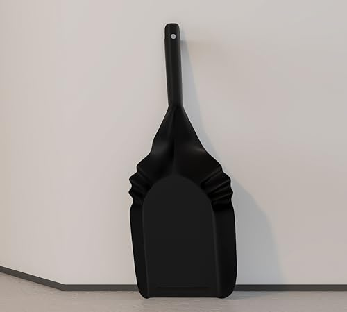 Kingson Grande pala da camino – 40,5 x 12,7 cm – robusta paletta per carbone e cenere, in acciaio nero con design resistente alle fuoriuscite