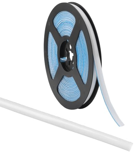 GORGECRAFT 3m x 8mm Caulk Tape Self Adhesive Peel and Stick Molding Trim Strip White PVC Plastic Waterproof Caulking Gap Sealant Edging Tape Border for Stove Sink Toilet Bathtub Wall Edge