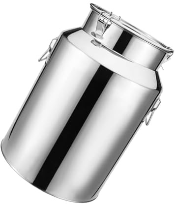 Générique Acier Inoxydable Bidon de Transport de Lait, Seau INOX Alimentaire avec Couvercle Scellé, Bidon Multi-Usage pour Eau, Vin, Huile, Thé, Usage Cuisine Ou Ferme,silver-20L